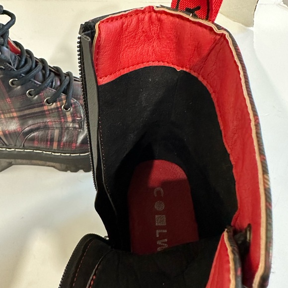 Cool Way Plaid Platform Combat Boots Size 8 - Picture 13 of 13